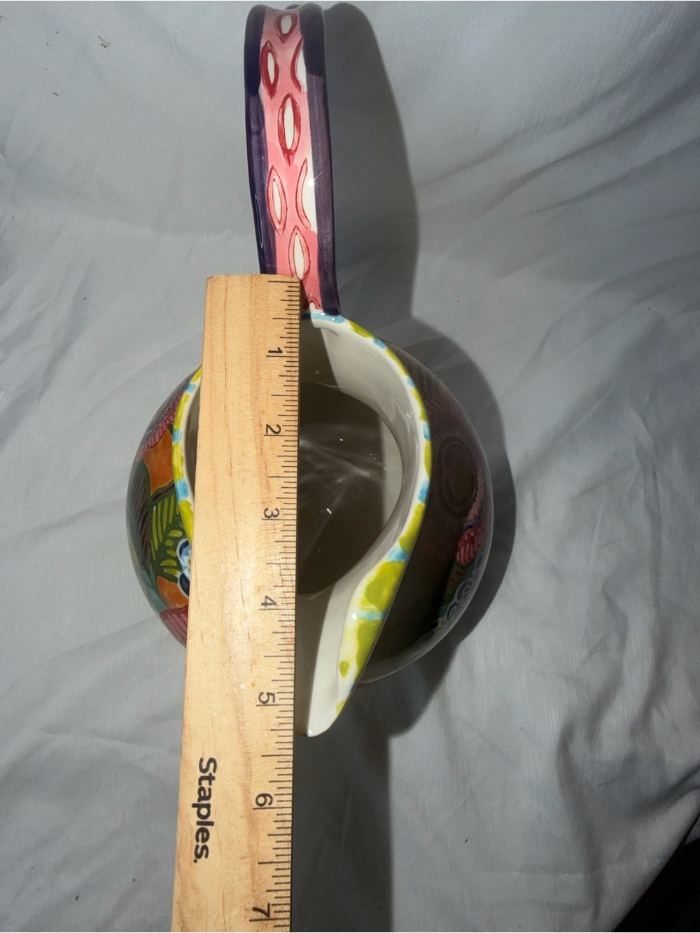 Vibrant Anthropologie "Amazon Dreams" Stoneware Pitcher - Picture 9 of 10
